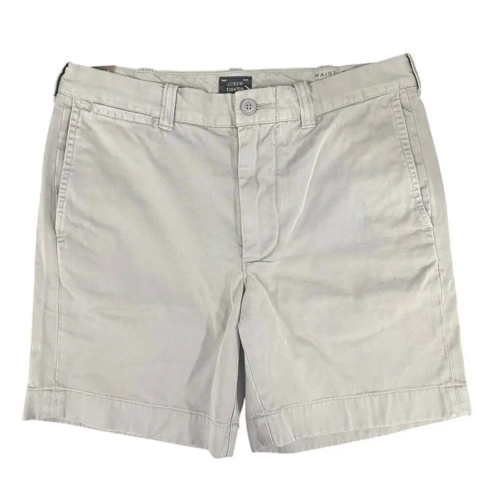 NWT J.Crew Stanton Chino Shorts Mens 30 Faded Green Cotton Twill 7” Inseam